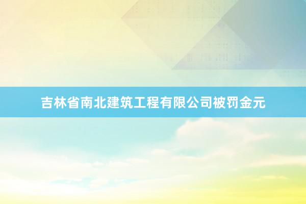 吉林省南北建筑工程有限公司被罚金元